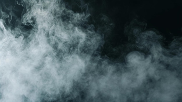 Biała mgła lub dym na ciemnym tle kopiowania przestrzeni Generative Ai
