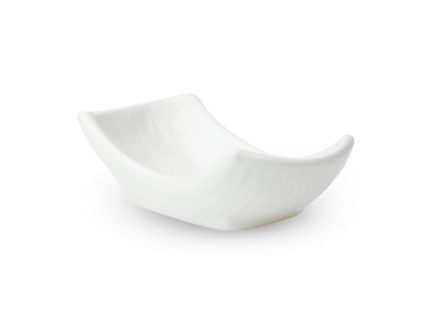Biała miska ceramiczna na białym tle