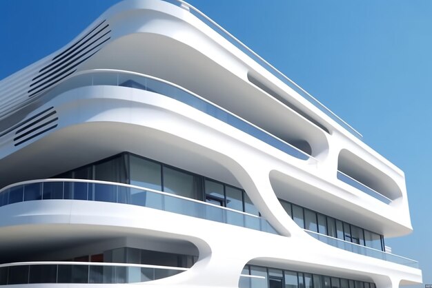 Biała nowoczesna architektura wnętrza