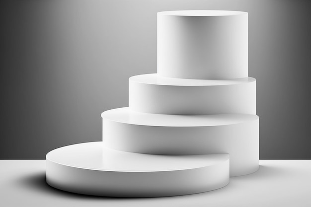 Biała patera z czterema okrągłymi białymi warstwami ciasta.