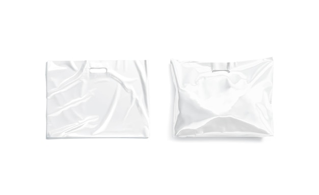 Biała pełna plastikowa torba z uchwytem do uchwytów pełna pakietowa maketa elastyczna paczka