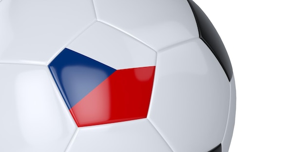 Biała piłka z flagą Republiki Czeskiej na białym tle Odosobniony Zbliżenie ilustracja 3D