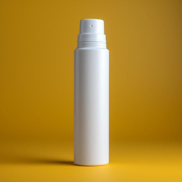 Biała plastikowa kremowa tuba z makietą żółtego proszku