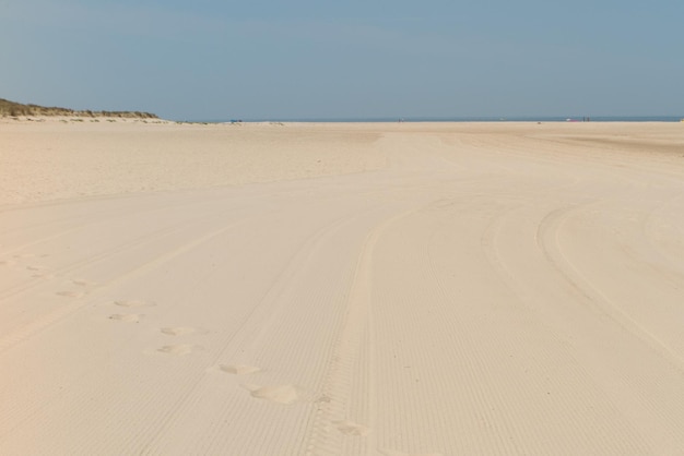 Biała Plaża Czyste Morze I Błękitne Niebo