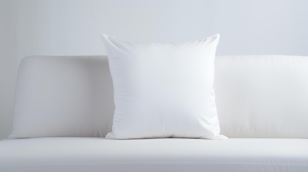 Zdjęcie biała poduszka na białej kanapie.