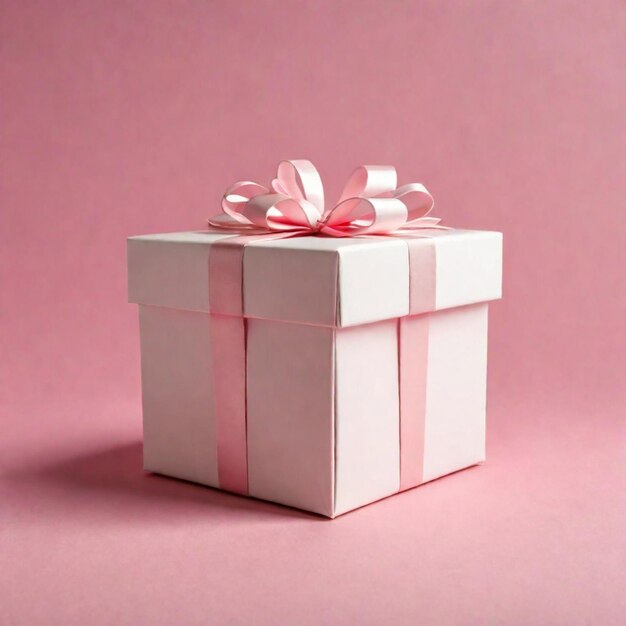 biała pudełko na zwykłym różowym tle