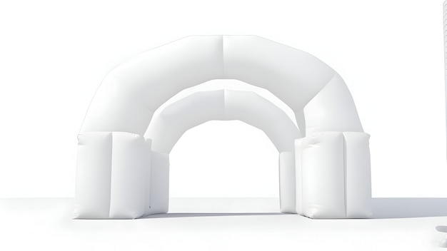Biała pusta nadmuchiwana rurka kątowa lub brama wejściowa wydarzenia ilustracja renderowania 3d