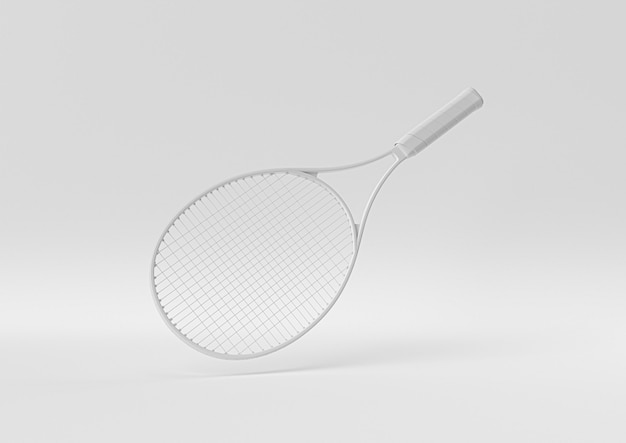 Zdjęcie biała rakieta tenisowa. 3d odpłacają się, 3d ilustracja.