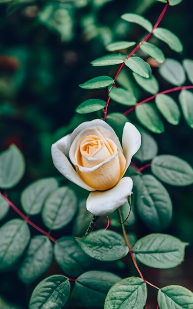 Zdjęcie biała róża wygenerowana przez ai