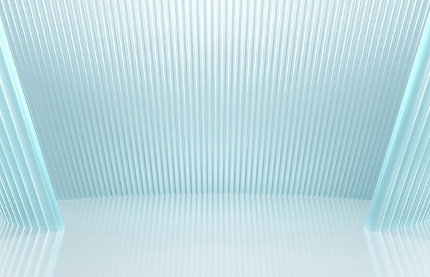 Biała ściana z niebieskim wzorem w paski pośrodku