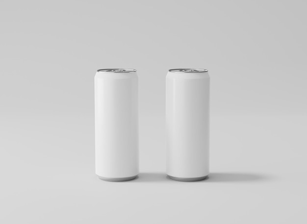 Biała soda aiuminum puszka makiety metalowej puszki realistycznego pojemnika 3D na piwo lub napój energetyczny