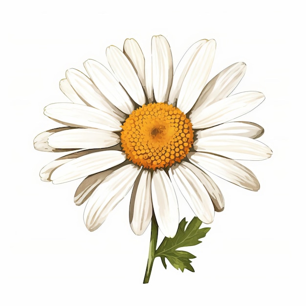 Biała stokrotka kwiat akwarela PSD obrazy wektorowe
