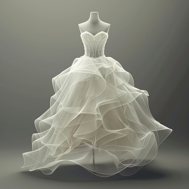 Biała suknia ślubna na manekinie
