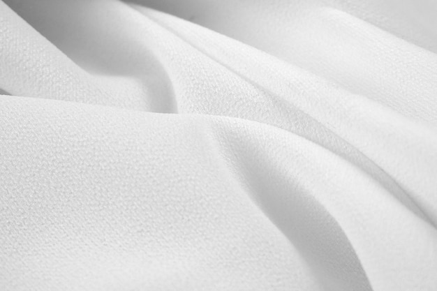 Biała tekstura tkaniny jedwabna powierzchnia tła