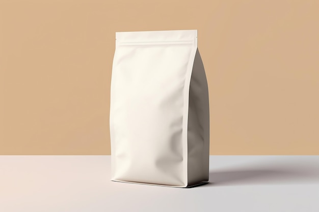 Biała torebka kawy zbożowej w stylu makiety AI Wygenerowana ilustracja