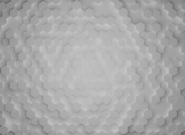 Białe abstrakcyjne tło sześciokątne koncepcja z renderowaniem 3d