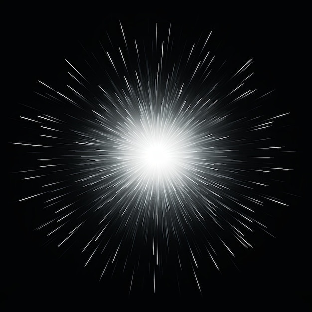 Zdjęcie białe centralne wiązki emitujące światło na czarnym tle