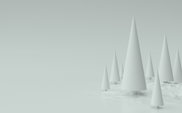 Białe choinki tło ilustracja 3d