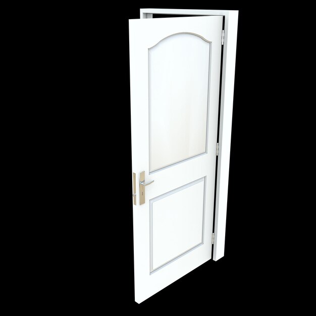 Zdjęcie białe drzwi brama bez barier przedstawiona w czysto białym izolowanym środowisku