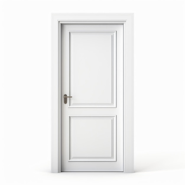 Białe drzwi izolowane na białym tle