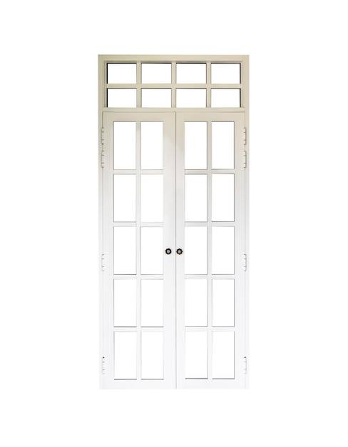 Białe Drzwi Wejściowe Z Oknami Na Białym Tle