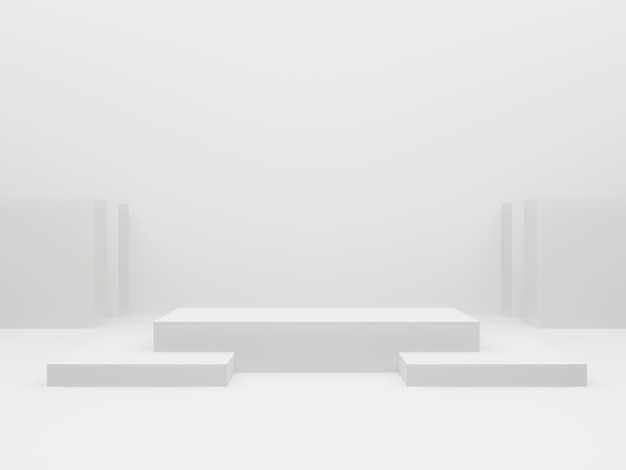 Białe geometryczne podium 3D