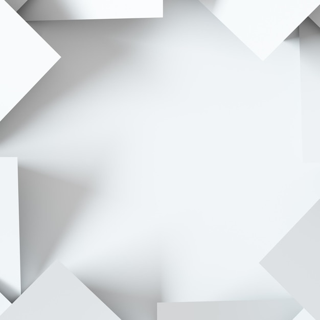 Białe Geometryczne Tło 3d Z Centrum Wielopłaszczyznowy Baner Biała Powiększona Abstrakcja