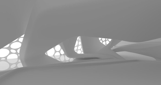 Białe gładkie abstrakcyjne tło architektoniczne ilustracja 3d i renderowanie