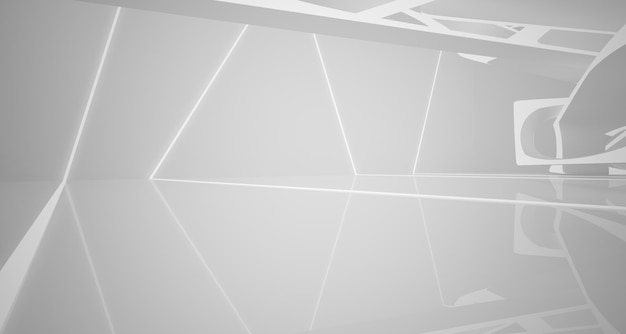 Białe gładkie abstrakcyjne tło architektoniczne ilustracja 3d i renderowanie