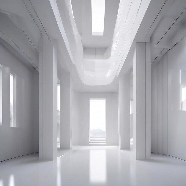 Białe gładkie abstrakcyjne tło architektoniczne ilustracja i renderowanie 3D