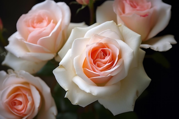 Białe i różowe róże tekstura tło