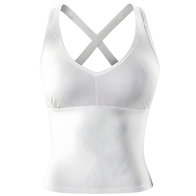 Białe kobiece sportowe topy oddychające Crossback Activewear dla fitnessu i jogi