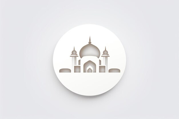 białe kółko ze zdjęciem meczetu
