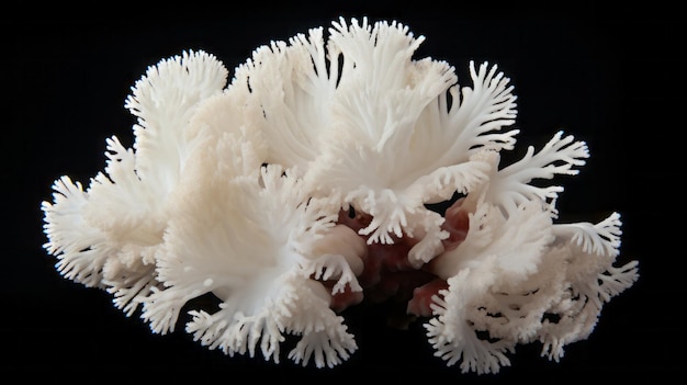 białe koralowce na czarnym tle