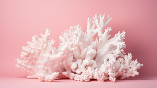 Zdjęcie białe koralowce na różowym tle