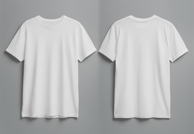 Białe koszulki Fotografia Szare tło z przestrzenią do kopiowania