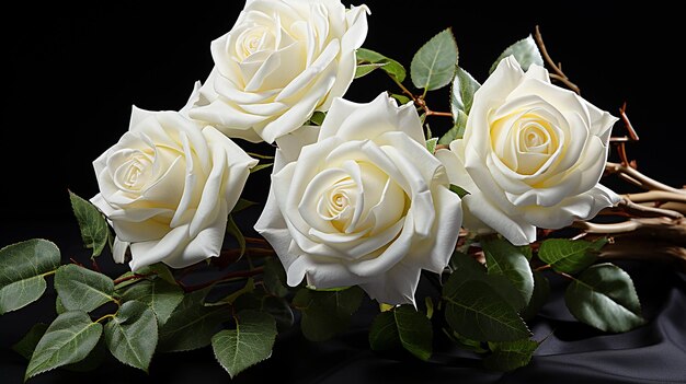 Białe kwiaty róży izolowane na białym tle