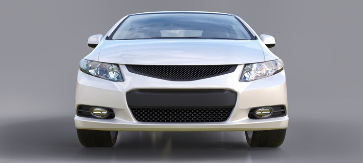 Zdjęcie białe, małe sportowe auto coupe. renderowania 3d.
