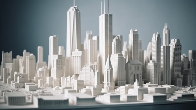 Białe miasto chicago o miniaturowym wyglądzie