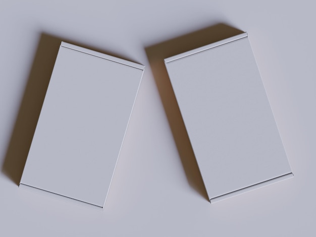 Białe pudełka kartonowe prezent 3D ilustracja renderowania