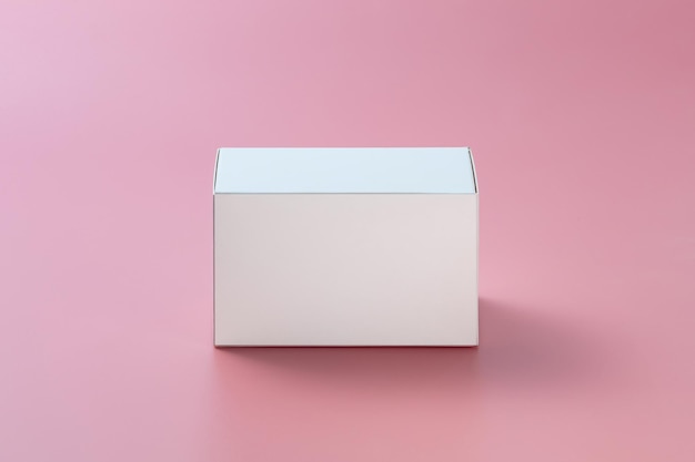 Białe pudełko na różowym tle makieta