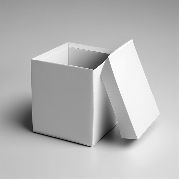 Zdjęcie białe pudełko z otwartą górą i dołem.