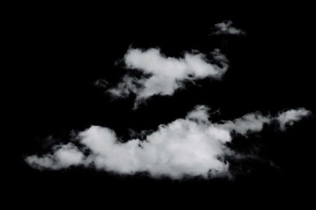 białe puszyste chmury na czarnym tle clipart