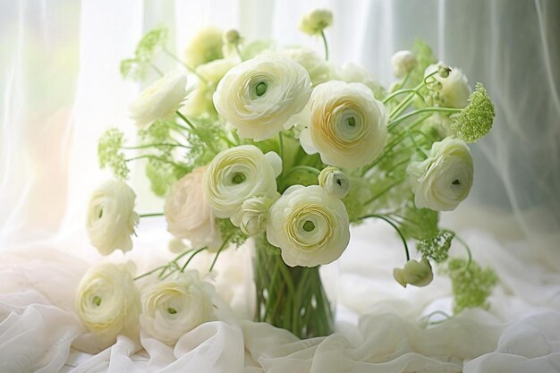Białe róże w wazonie z białymi różami