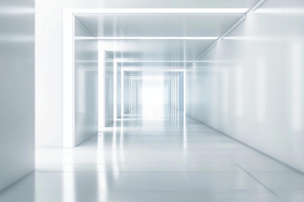 Białe rozmycie abstrakcyjnego tła z korytarza budynku