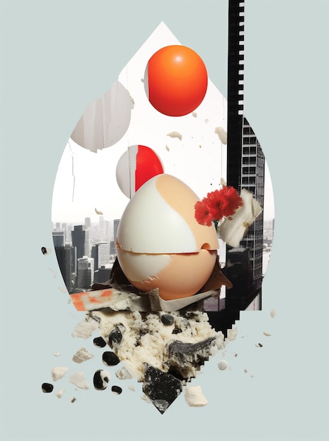 Zdjęcie białe śniadanie jajko złamane pomysł miasto sztuka koncepcja abstrakcyjna grupa żywności cholesterolu
