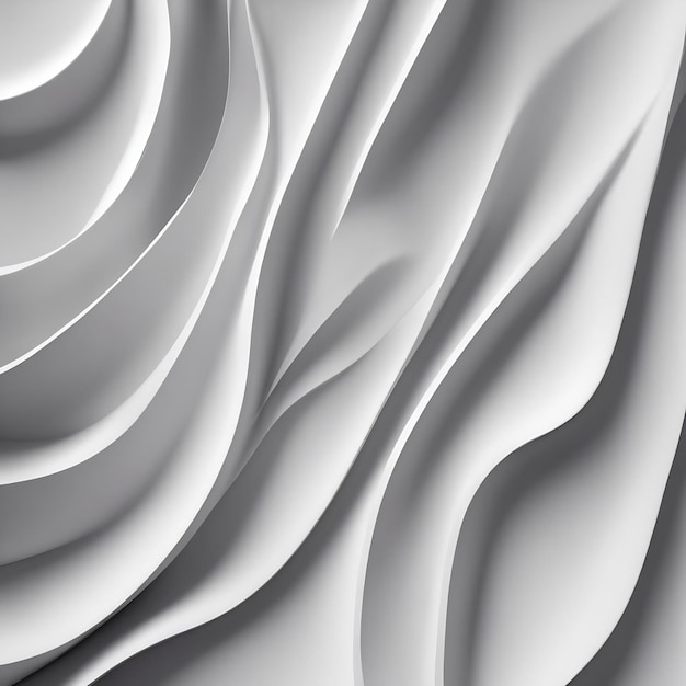 Białe tło 3D renderowanie fal kształty tekstura tła czyste białe obrazy tła jpg