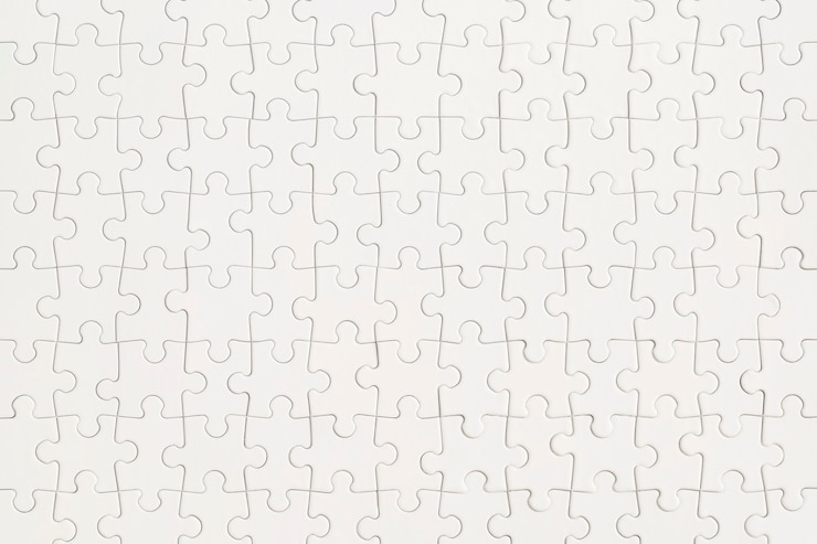 Zdjęcie białe tło wzór puzzli