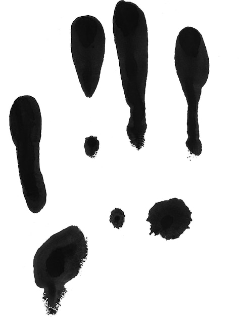 Białe tło z czarną farbą z napisem „czarny”.