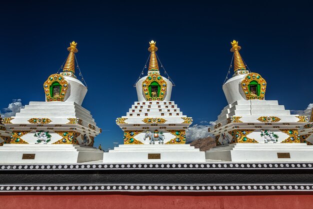 Biali chortens stupas w Ladakh, India